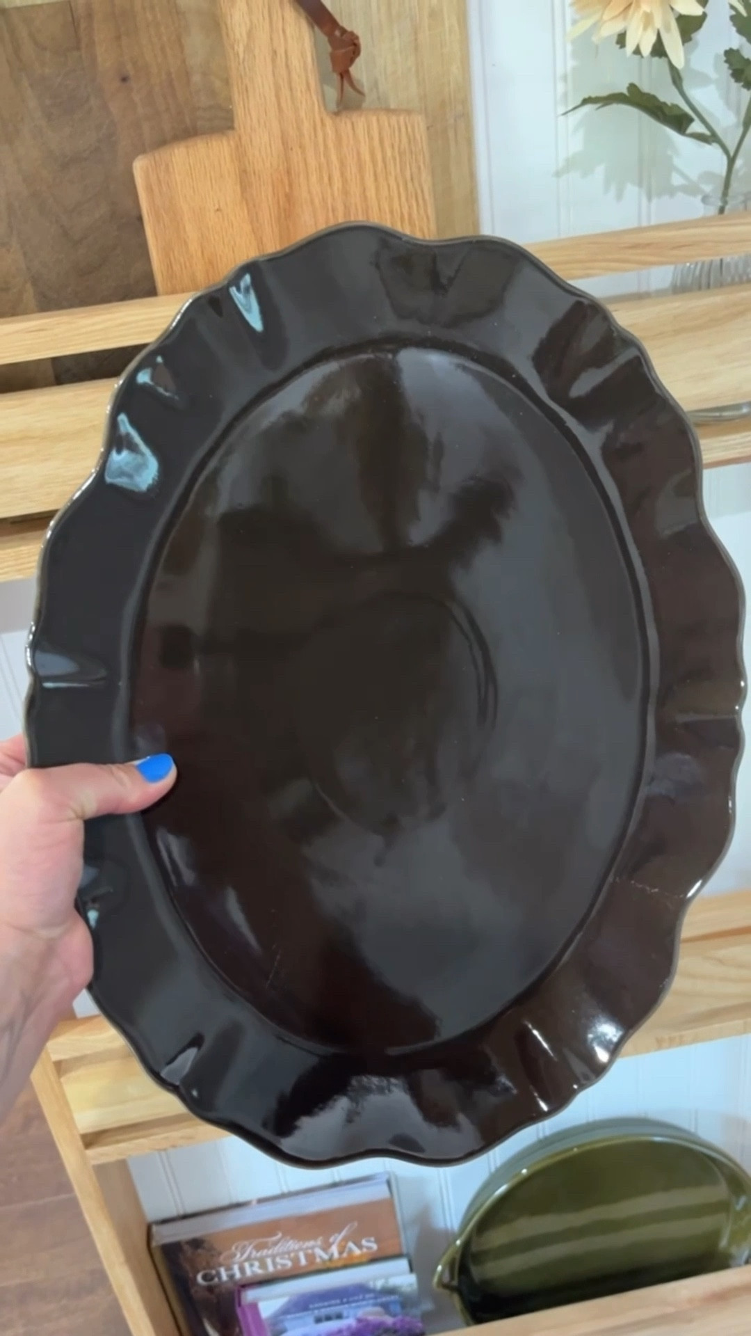 This deep brown wavy edged platter from the Hearth and Hand line at Target is sooo good! 

#LTKHome #LTKSeasonal #LTKFindsUnder50