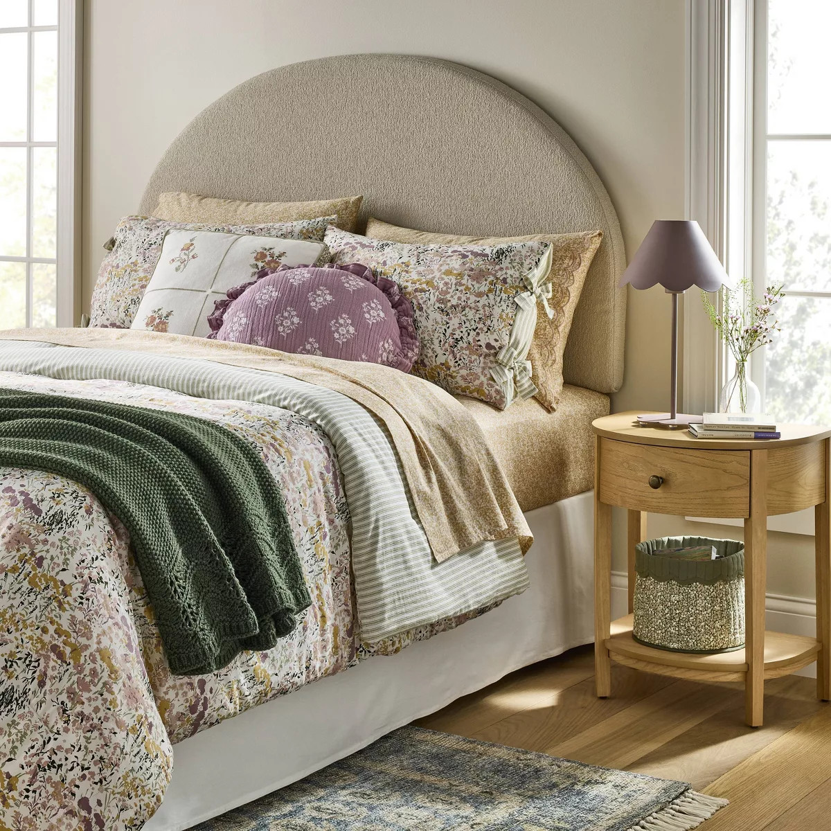 Reversible Floral and Stripe Comforter Set Pink/Green - Threshold™ designed with Studio McGee | Target