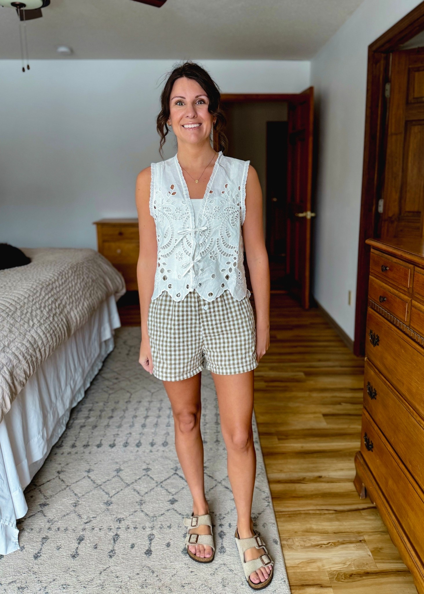 Smal in my white tank (under), small on my eyelet tank, and xs in my boxer shorts (love and own in multiple colors 🙌🏽). My Birkenstock sandals are size 36!

#LTKootd #LTKgrwm #LTKPetite