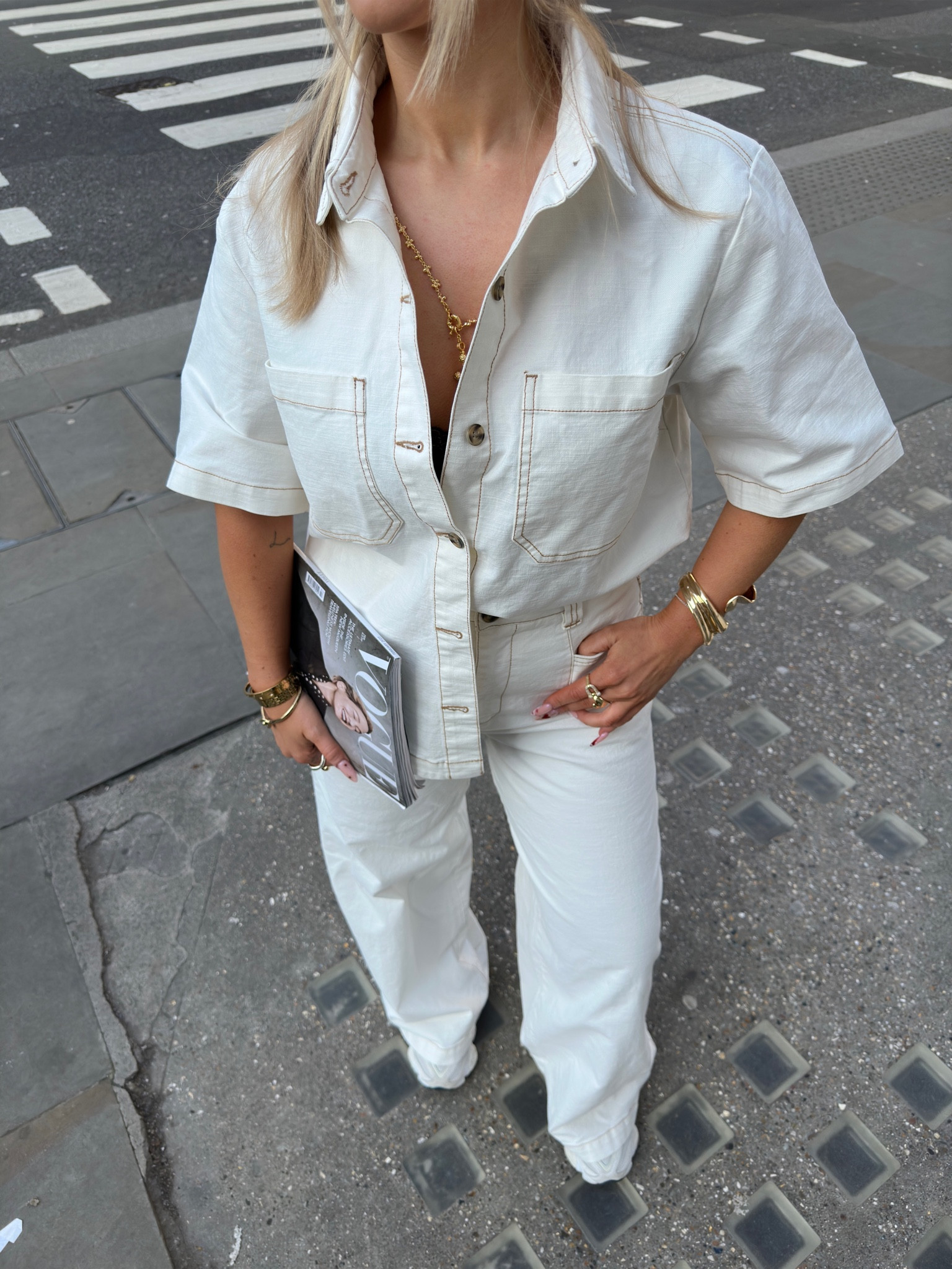 White double denim co ord spring set 

#LTKspring #LTKuk #LTKFashionMonth