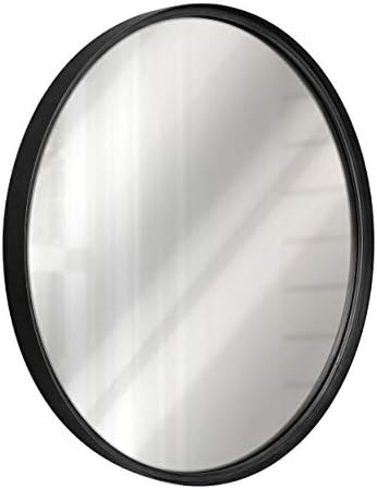Black Round Wall Mirror - 27.5 Inch Large Round Mirror, Rustic Accent Mirror for Bathroom, Entry,... | Amazon (US)