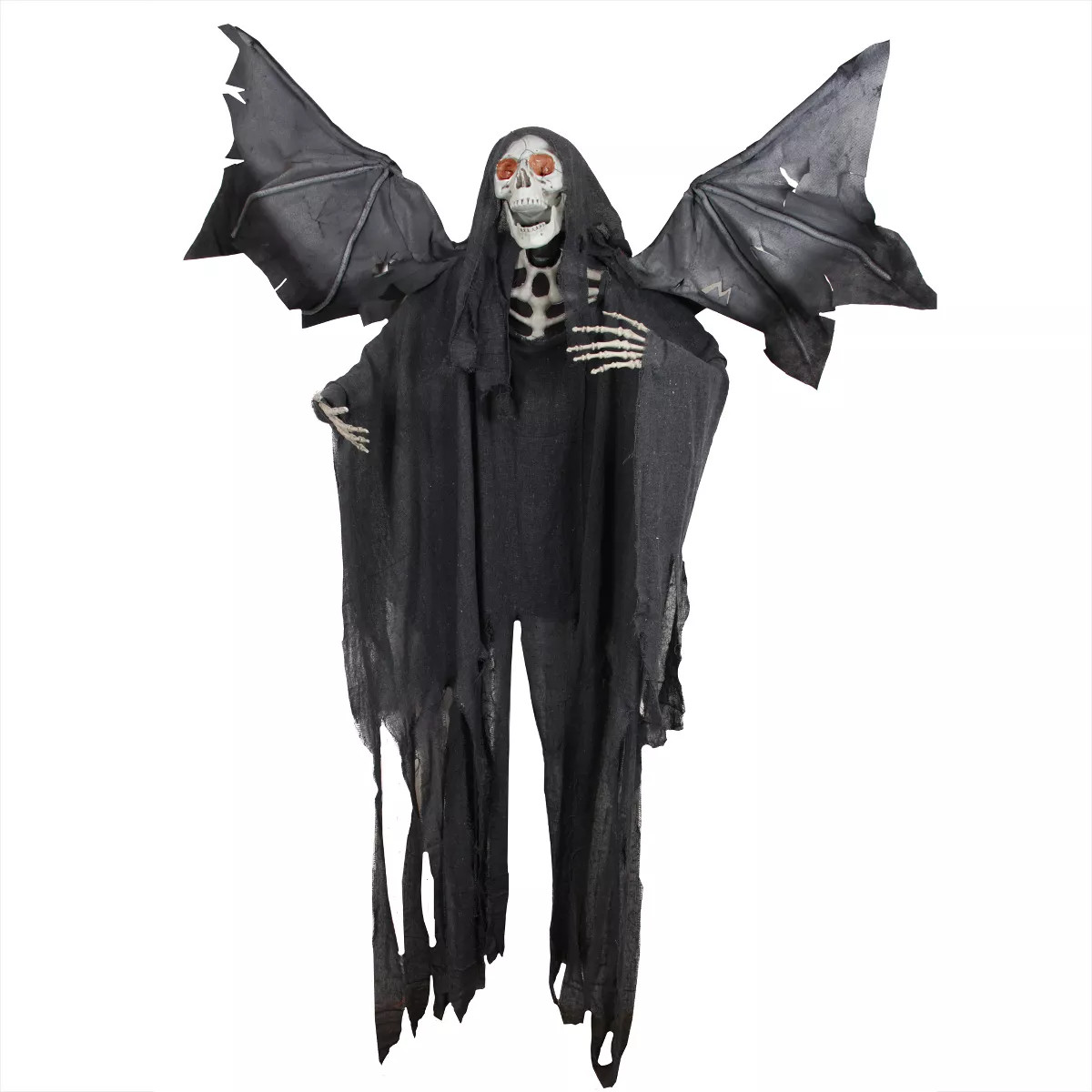 Northlight 5.25' Sonic Skeletal Reaper with Wings and Red Eyes Halloween Decoration - Black/Red | Target