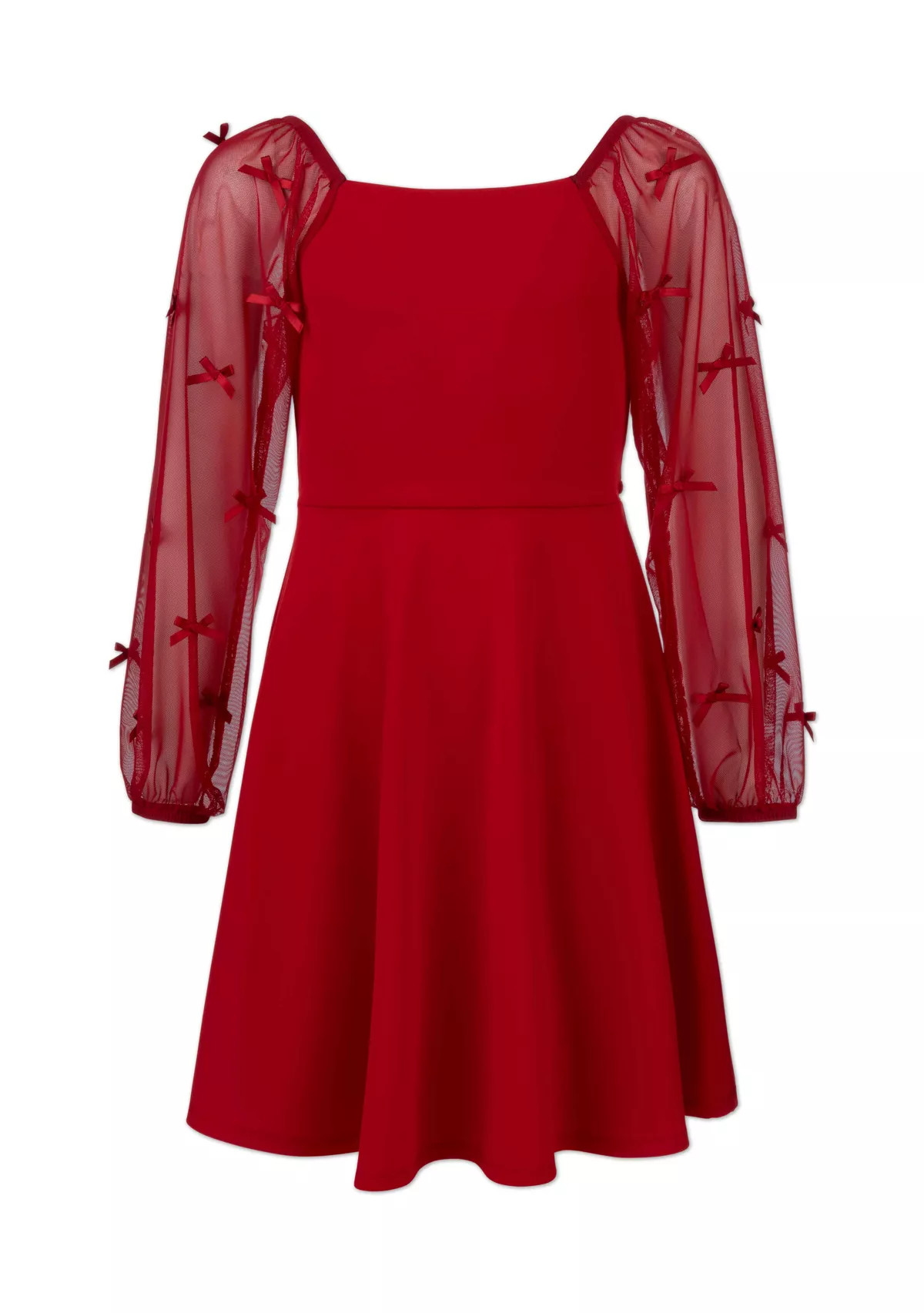 Girls 7-16 Bow Illusion Sleeve Dress | Belk