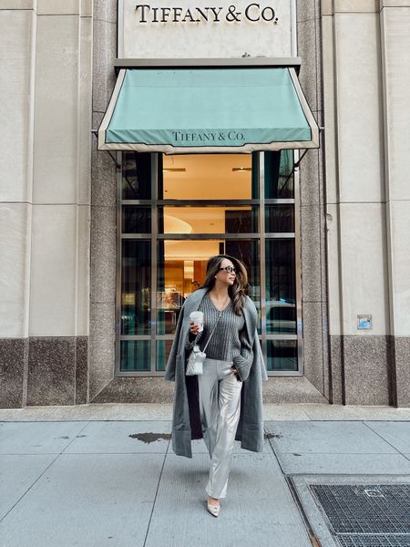 Silver and gray outfit, vegan silver leather pants, gray sweater, gray coat, Pinterest outfit, holiday outfit, holiday style, Abercrombie size 26 pants, small sweater and coat, revolve clothing 

#LTKHoliday #LTKstyletip #LTKSeasonal