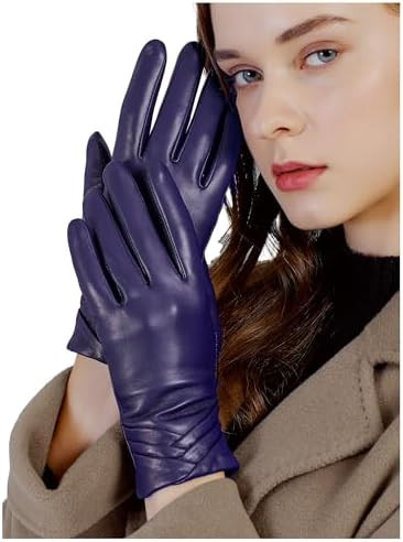 GSG Womens Leather Gloves Driving Touchscreen Warm Nappa Texting Winter Wool Knitted Liner | Amazon (US)