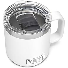 YETI Rambler 10 oz Stackable Mug, Vacuum Insulated, Stainless Steel with MagSlider Lid, White | Amazon (US)