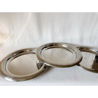 Vintage Metal Silver Plate/Tray With Bold Edge, Candle Dish, Kitchen Decoration, Bed Side Ornate Baroque Serve Plate | Etsy (US)