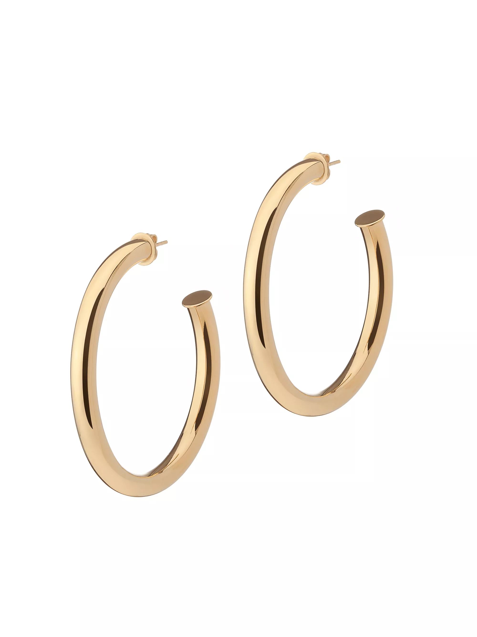 Tubular 14K Gold-Plated Hoop Earrings | Saks Fifth Avenue
