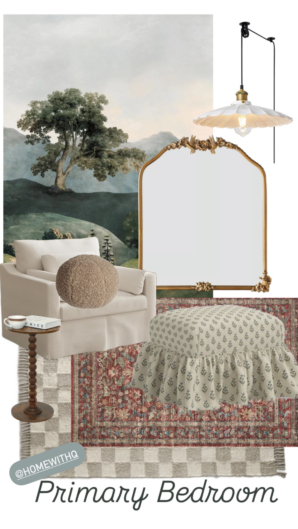 A few pieces of inspo pulled together from our in-progress primary bedroom! 

Mural is BelarteSTUDIO vintage landscape in green 

#LTKFindsUnder50 #LTKFindsUnder100 #LTKHome