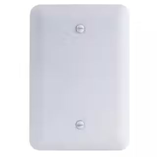 Commercial Electric 1-Gang Blank Midway/Maxi Sized Metal Wall Plate, White (Textured/Paintable Fi... | The Home Depot