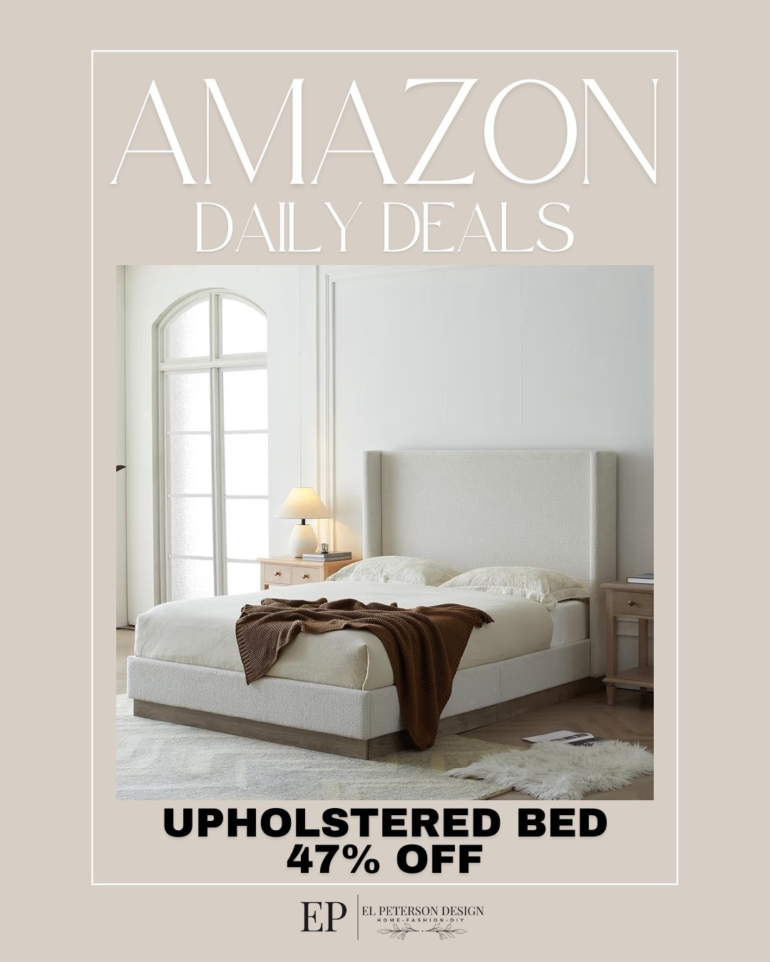 Amazon Daily Deals
Upholstered bed 

#LTKHome #LTKSaleAlert