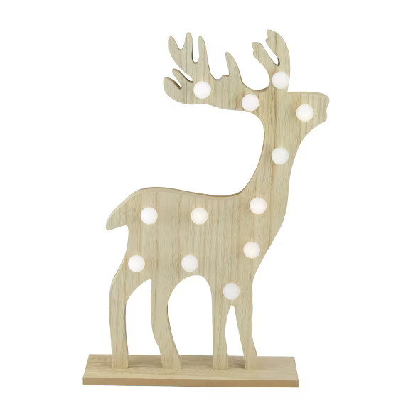 Northlight 15.75" Pre-Lit Brown Battery Operated LED Reindeer Christmas Figurine | Target