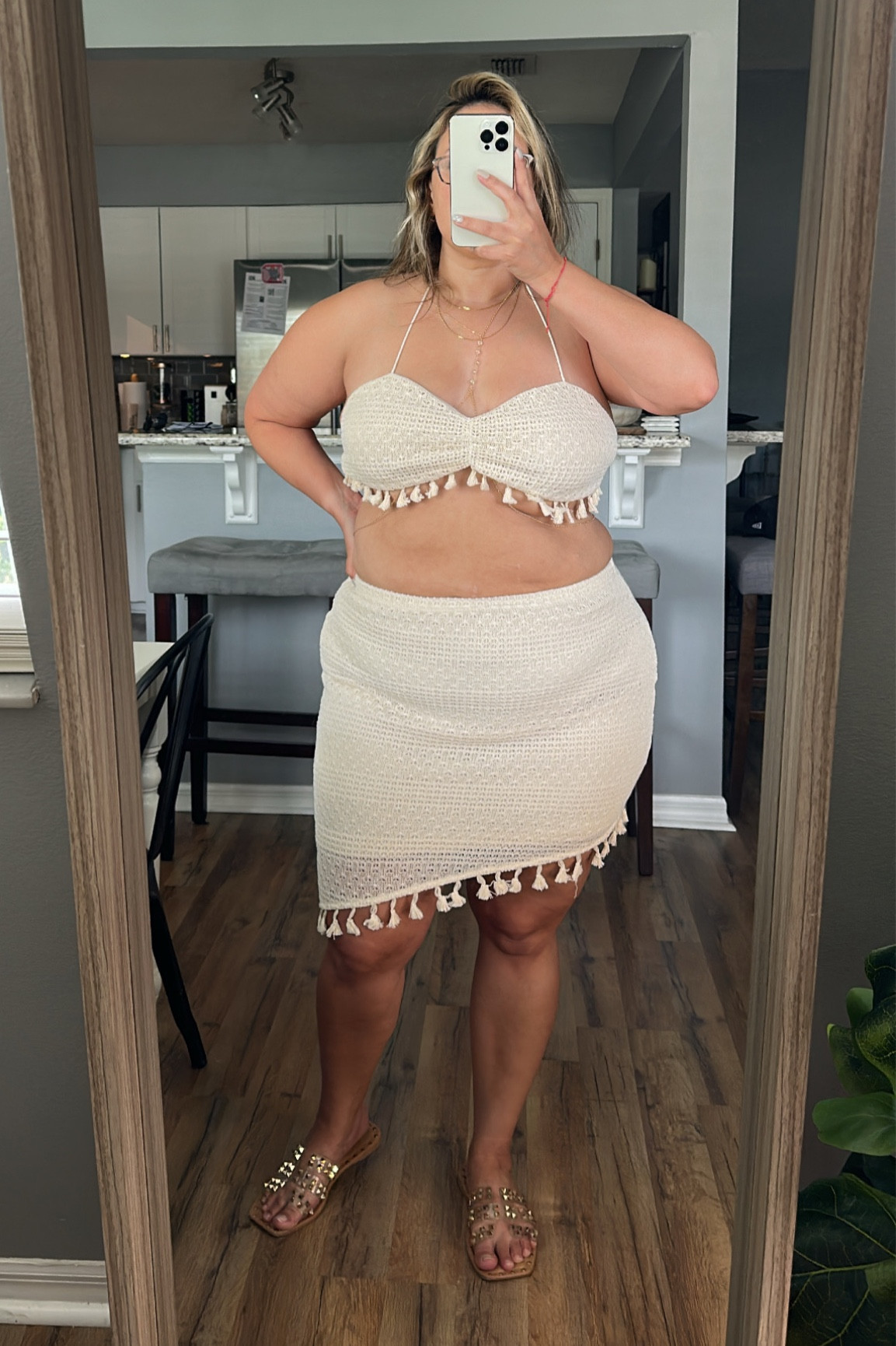 2 piece beachy tassel crochet set 😍 so fun for my cruise vacay coming up, resort, pool or beach wear!  I sized up one size to make sure my bits were covered 😂

Wearing 16
I’m 5’4, size 14/16

#LTKtravel #LTKswim #LTKcurves