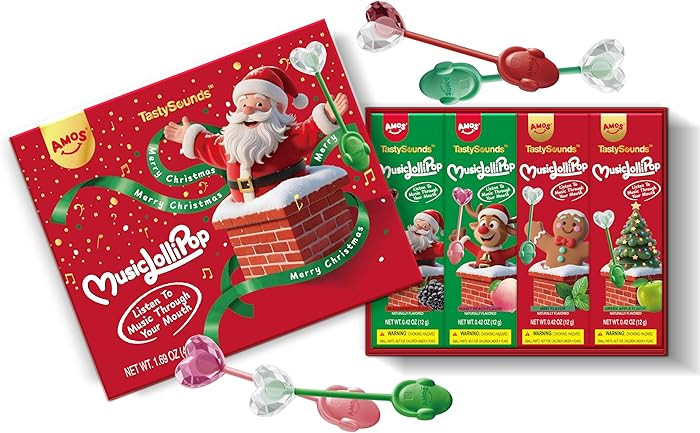 Amos Music Lollipop TastySounds Christmas Edition – Audio Singing Music Lollipop Gift Box, 4-Pa... | Amazon (US)