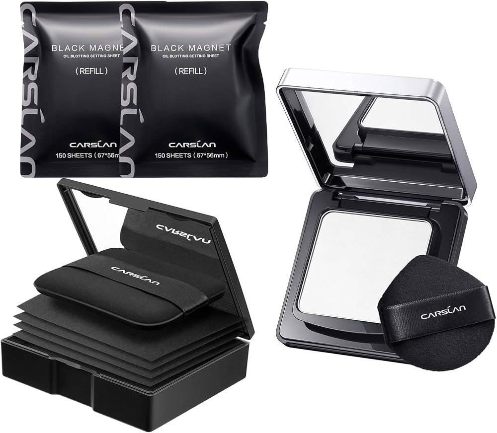 CARSLAN Makeup Blotting Paper with powder, 450 Sheets + 8 Refill Pads Bundle with Waterproof Face... | Amazon (US)