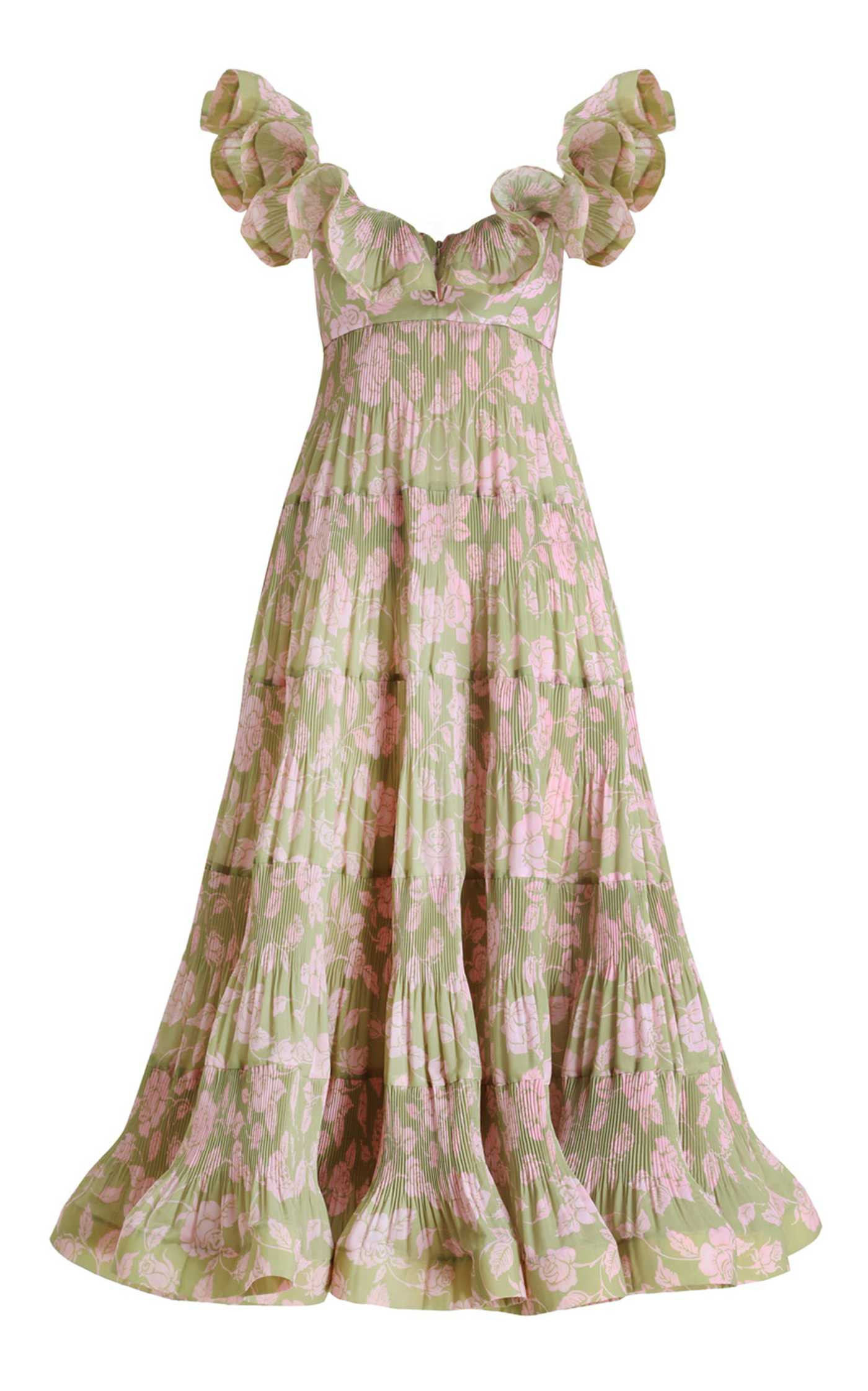 The Lovestruck Pleated Ruffle Maxi Gown | Moda Operandi (Global)