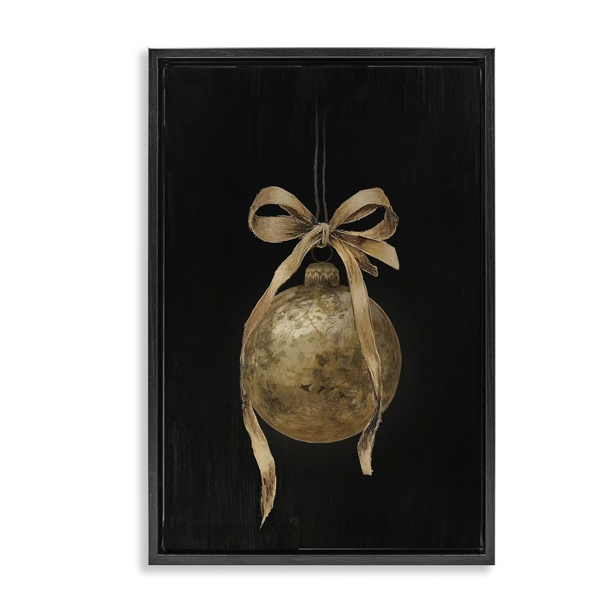 Vintage Holiday Ornament on Framed Floater Canvas Wall Art, design by Lettered and Lined | Wayfair North America