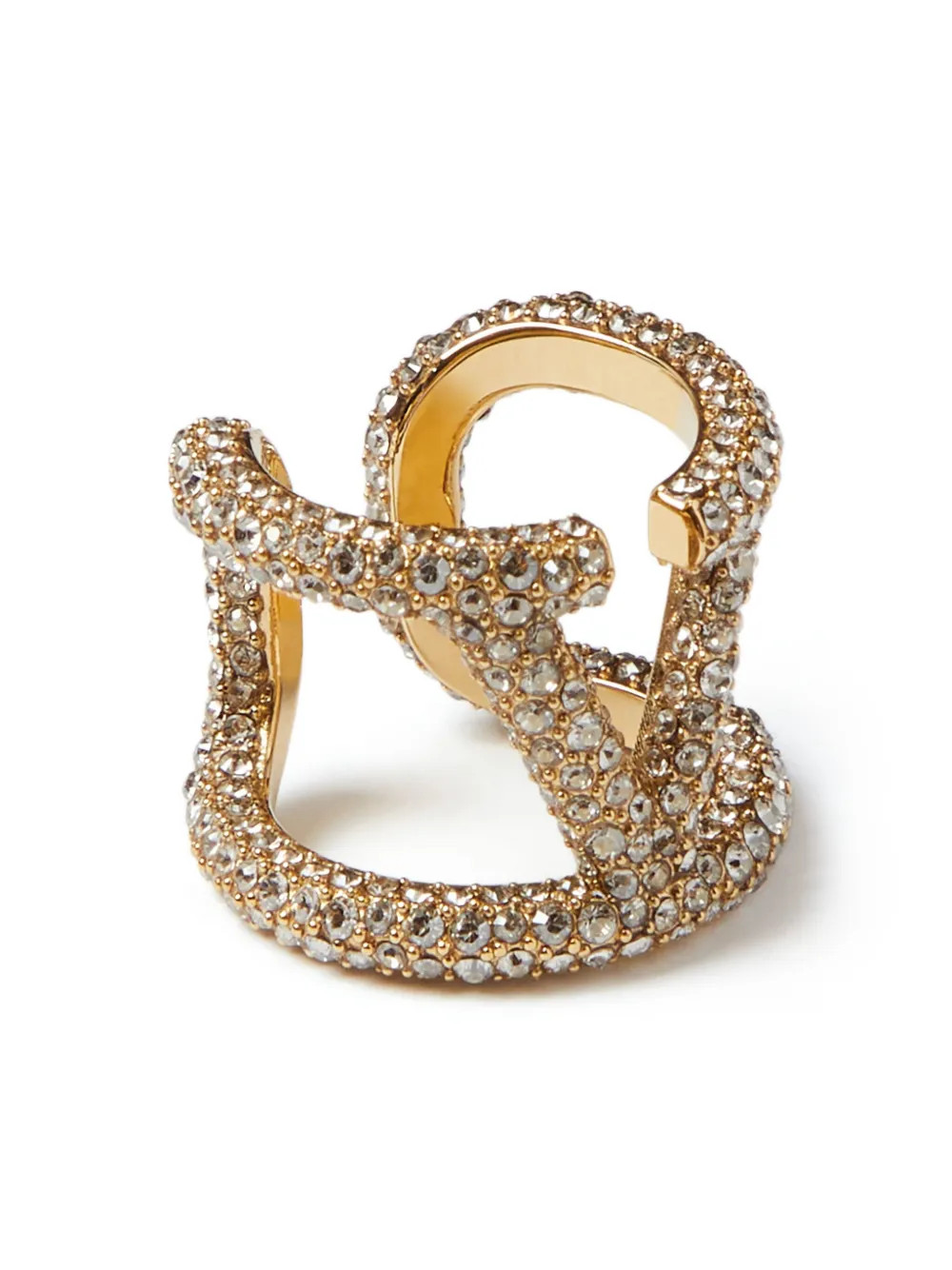 Valentino Garavani VLogo Signature crystal-embellished Ring - Farfetch | Farfetch Global
