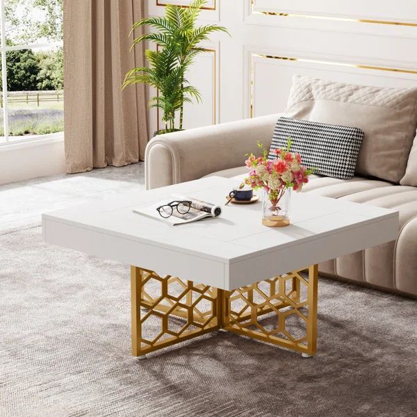 Shaelynn White and Gold Coffee Table | Wayfair North America