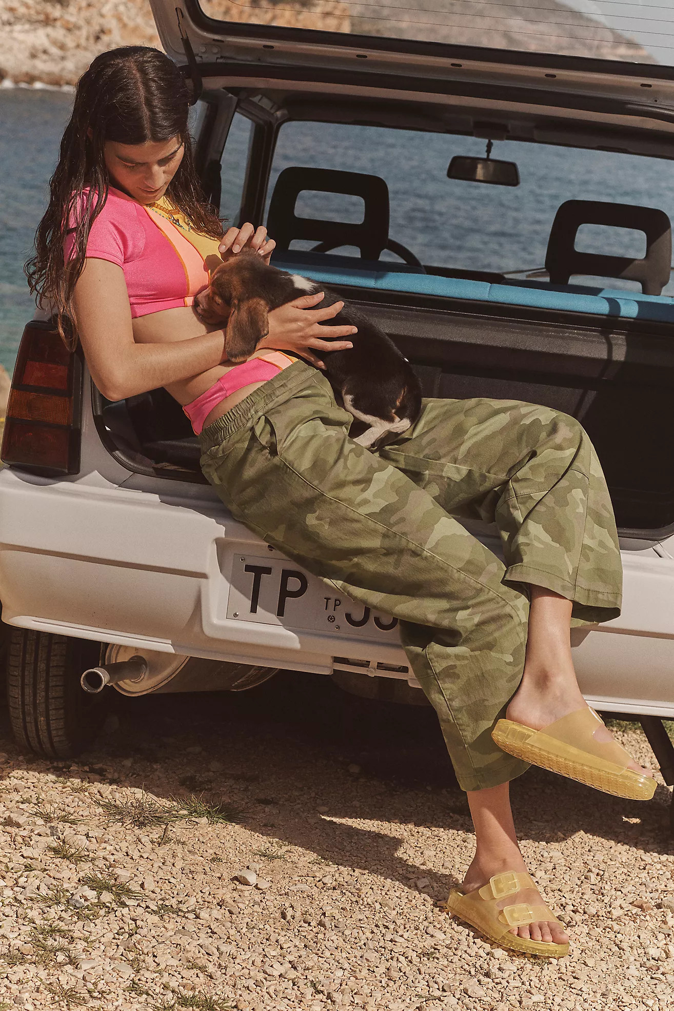 The Izzie Relaxed Pull-On Barrel Pants by Pilcro: Printed Twill Edition | Anthropologie (US)