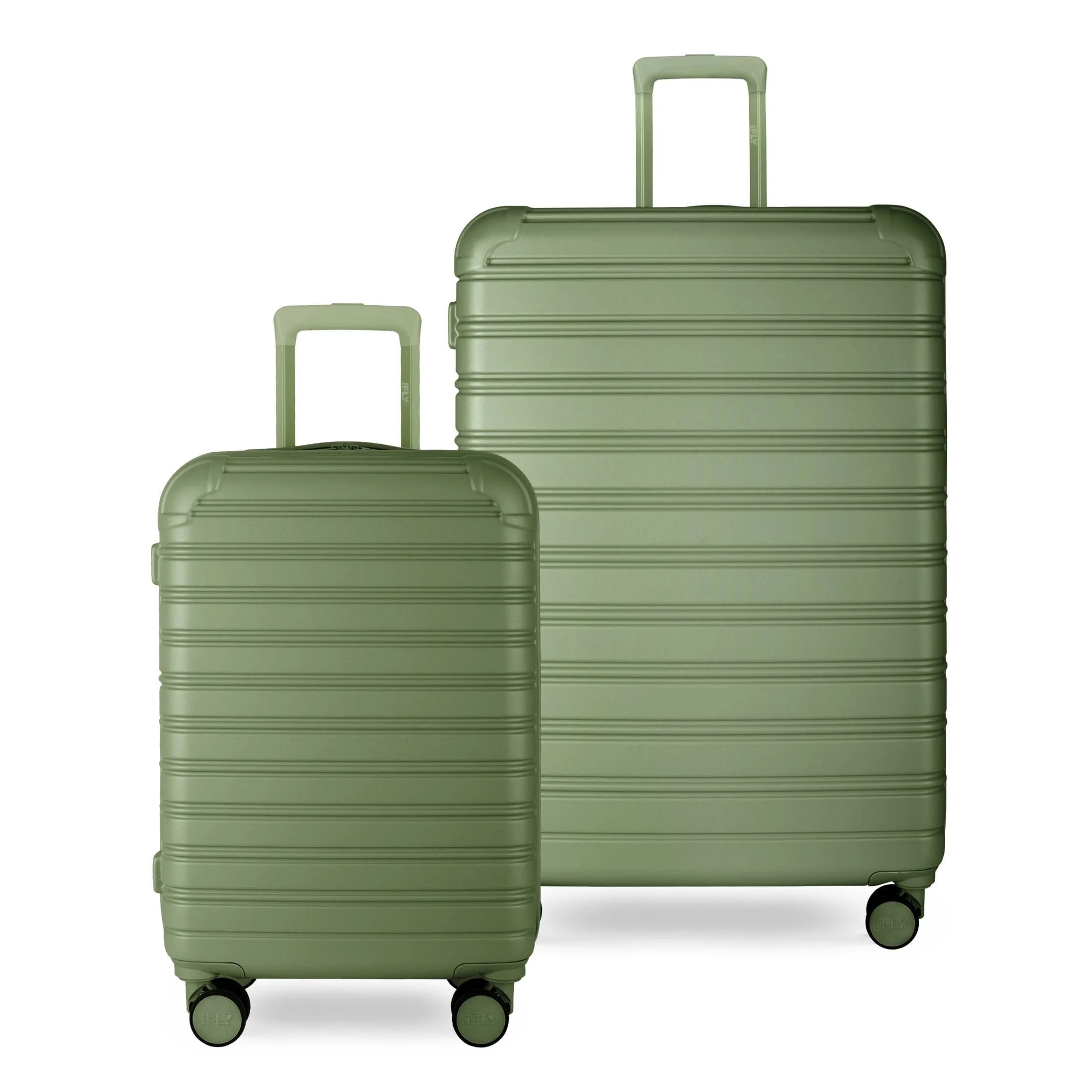 iFLY Hardside Fibertech 3.0 Matte 2 Piece Set, 20" Carry-on and 28" Checked Luggage, Olive | Walmart (US)