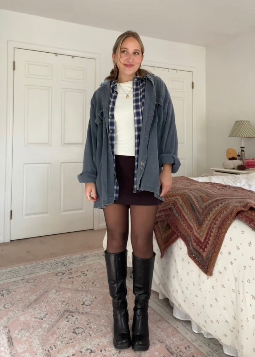 flannel is old urban outfitters and blue shirt is thrifted 