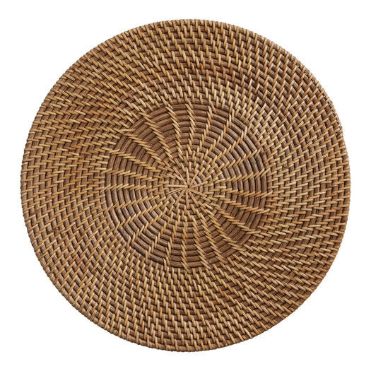 Round Medium Brown Rattan Placemat by World Market | World Market