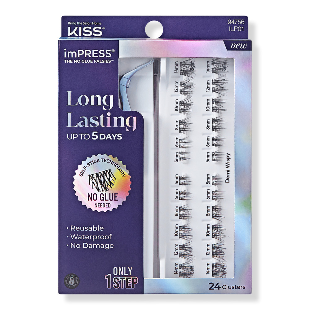 Kiss imPRESS Long Lasting Self Adhesive Eyelashes - Demi Wispy | Ulta