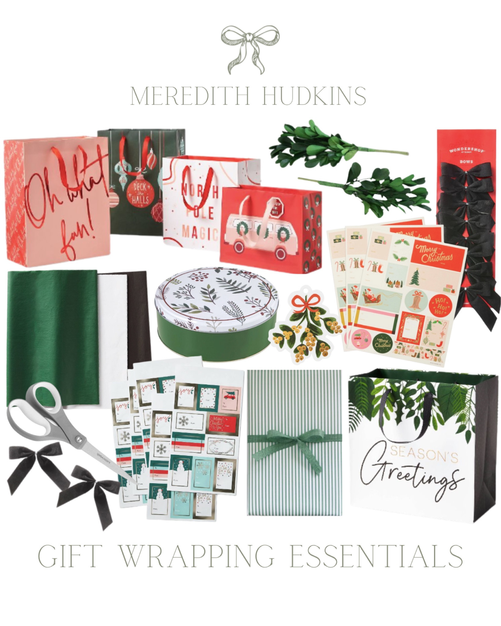 Christmas essentials, holiday essentials, gift wrapping, gift bag, red and white Christmas, traditional Christmas, Christmas bow, wrapping paper, Etsy, target, Amazon, velvet bow, rifle paper company, gift tags, preppy, classic, timeless

#LTKSeasonal #LTKHoliday #LTKunder50
