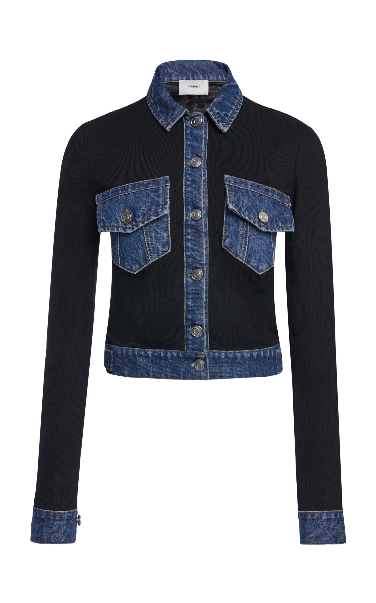 Denim-Trimmed Jersey Shirt | Moda Operandi (Global)