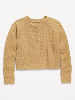 Thermal-Knit Long-Sleeve Henley Top for Girls | Old Navy (US)