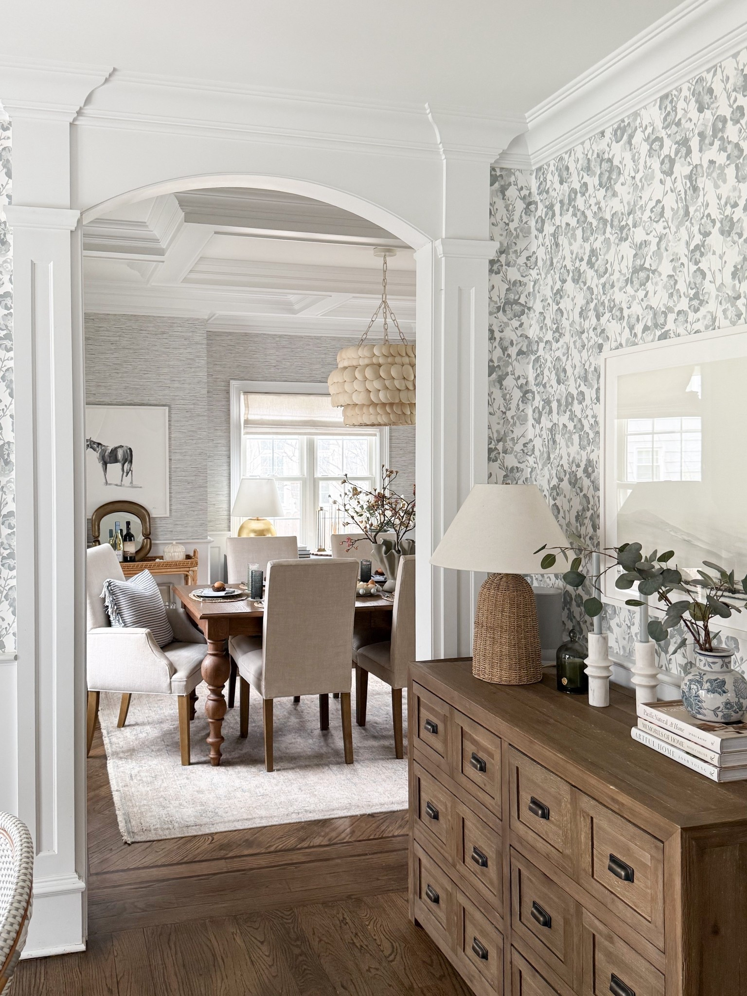 My favorite view in our home 🫶🏻

Spring dining room, modern coastal home, wallpaper, kitchen inspo, spring entertaining, Easter table 

#LTKSaleAlert #LTKHome #LTKSeasonal