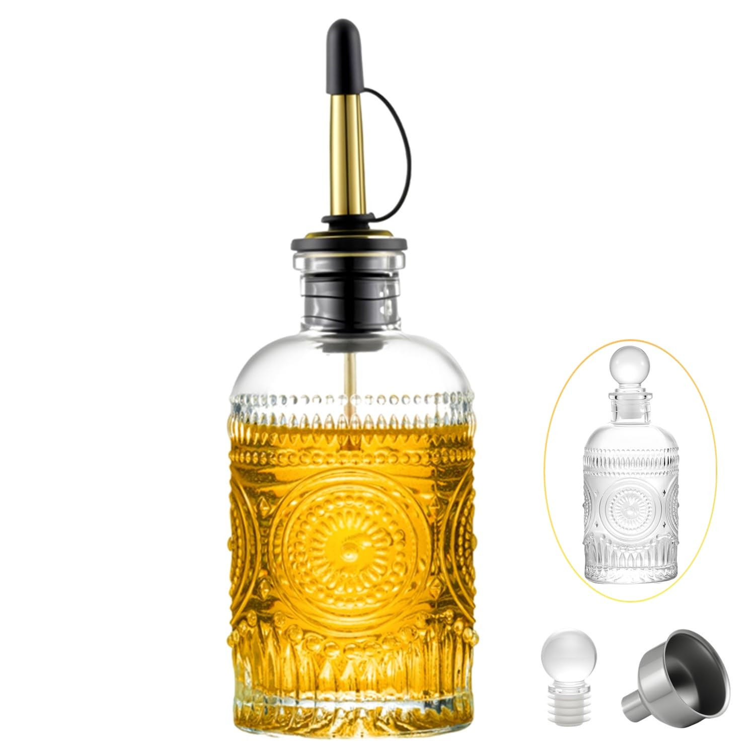 Coffee Syrup Dispenser 7OZ, Glass Honey Dispenser with Bottle Pour Spout, Syrup Bottles for Coffe... | Amazon (US)