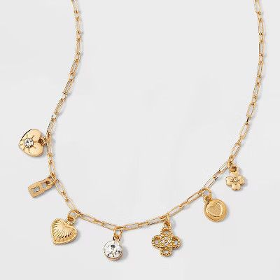 Mixed Charm Necklace - Wild Fable™ Gold | Target