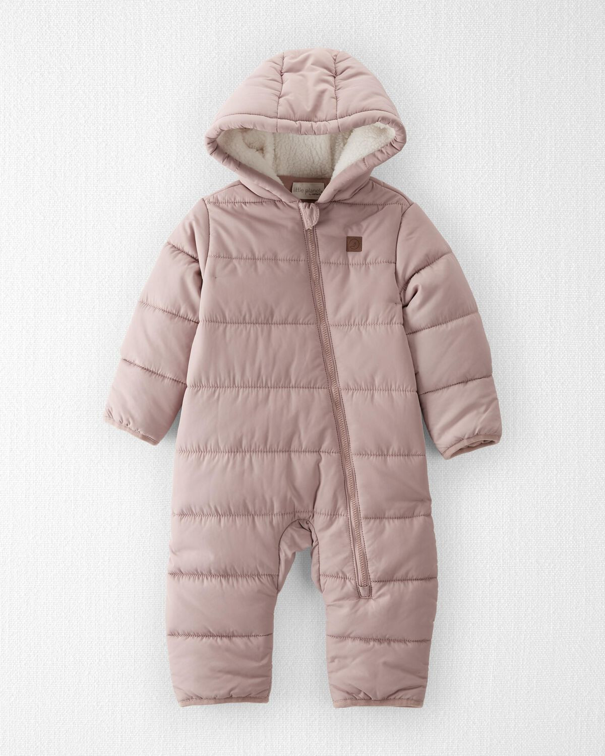 Plum Taupe Baby Recycled Quilted Puffer One-Piece | carters.com | Carter's