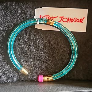 Betsey Johnson Pencil Bracelet Blue Glitter Hinge | Poshmark