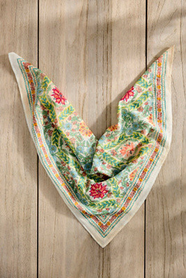 Embroidered Floral Lattice Cotton Bandana | Anthropologie (US)