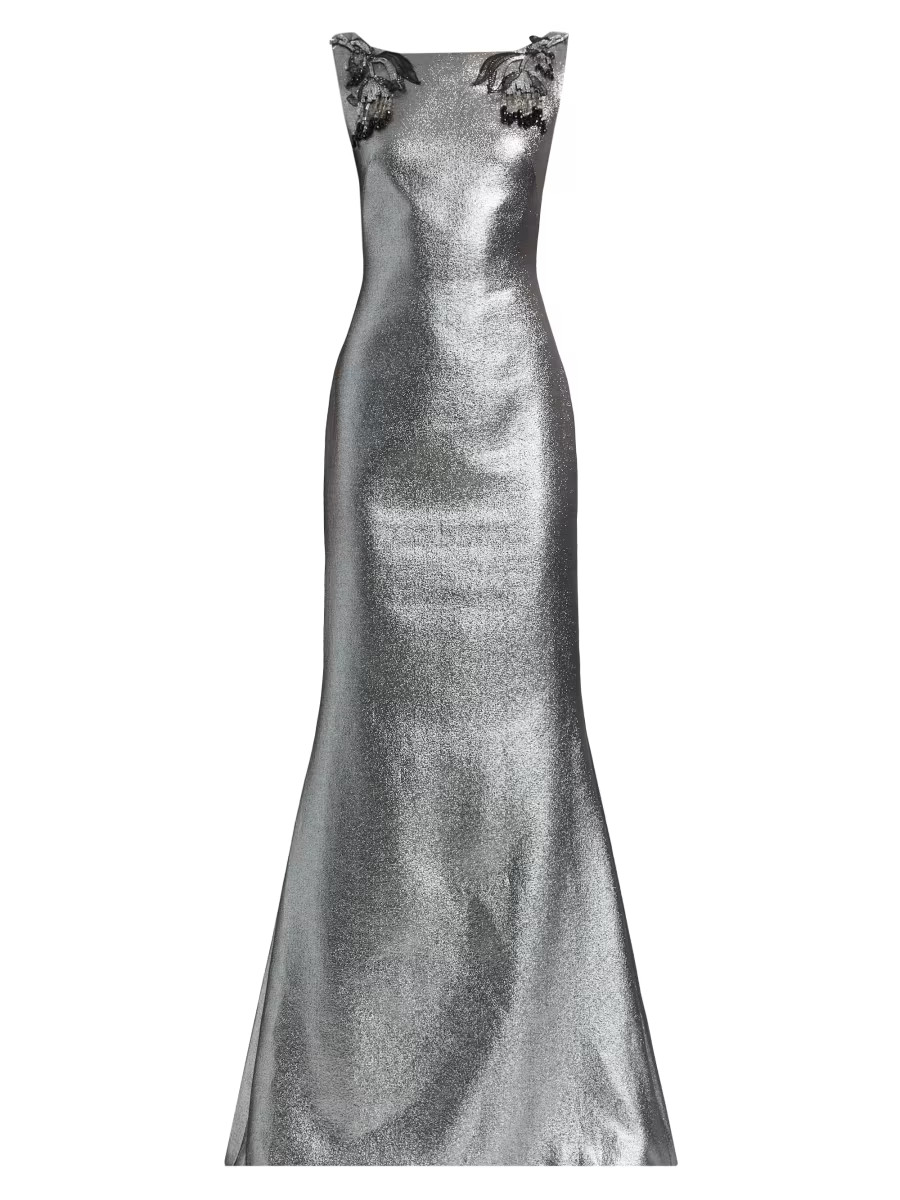 Sabina Metallic-Lamé Sleeveless Gown | Saks Fifth Avenue