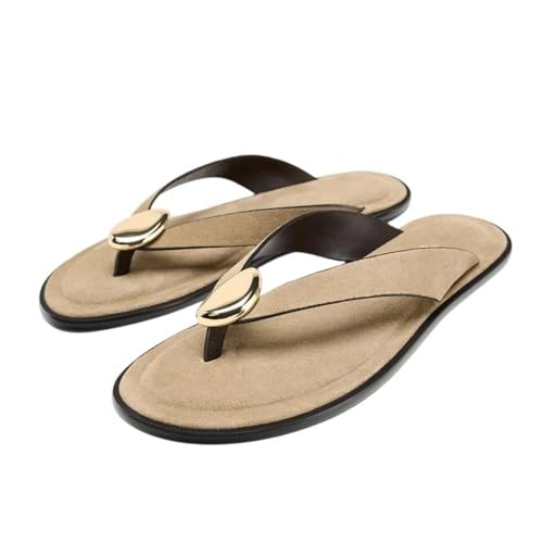 Womens Flat Sandals for Women Comfortable Flip Flops Slide Sandals Summer Beach Thong Sandals wit... | Amazon (US)