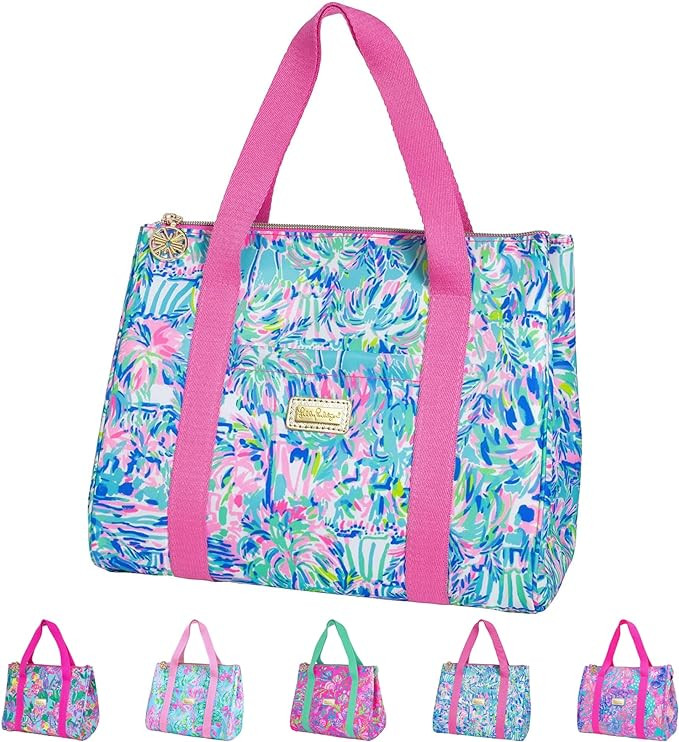 Lilly Pulitzer Cute Lunch Bag for Women, Large Capacity Insulated Tote Bag, Blue Mini Cooler with... | Amazon (US)