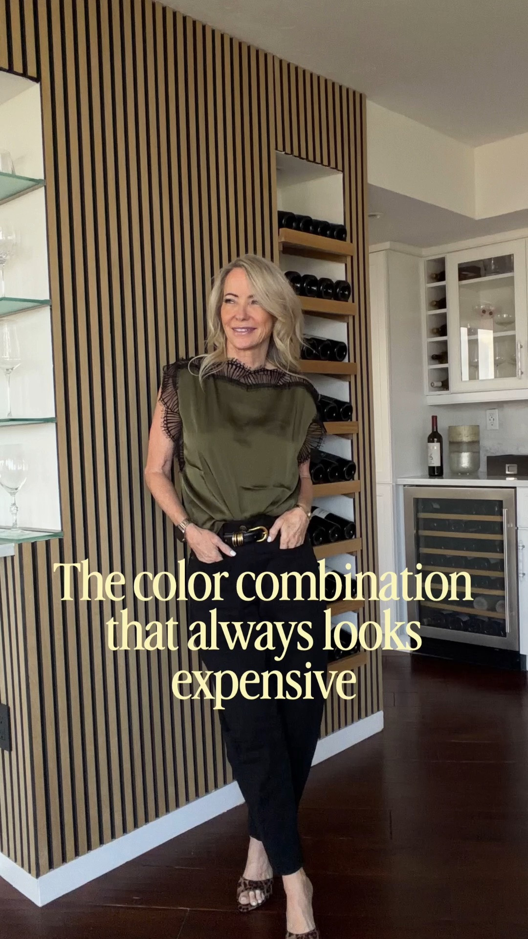The color combination that always looks expensive.

Olive green + black is such a chic way to transition into fall. I love the feminine lace detail on this top paired with black denim, a statement belt and a little leopard. An easy elevated look you can wear now and well into fall.

Top almost sold out!

#LTKootd #LTKPetite #LTKOver40
