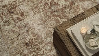 Loloi Magnolia Home by Joanna Gaines x Sinclair Collection SIN-01 Area Rug 7'-6" x 9'-6" Pebble/T... | Amazon (US)