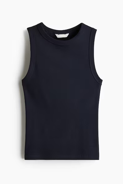 H & M - Ribbed Tank Top - Blue | H&M (US + CA)