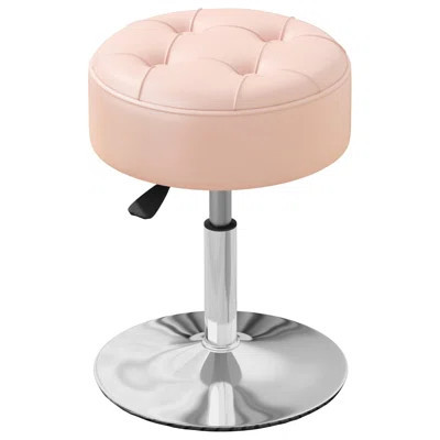 Adjustable Swivel Pink Vanity Stool Vanity Chair For Makeup Room, Bathroom, Living Room, Bedroom, Small Ottoman Stool , Easy To Assemble | Wayfair North America