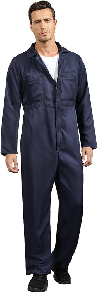 Navy Blue Jumpsuit for Men,Adult Coveralls Costume for Halloween Cosplay | Amazon (US)