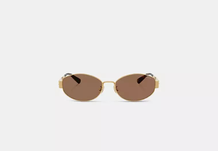 C Hardware Metal Narrow Oval Sunglasses | Eyewear | Coach | COACH® | Coach (US)