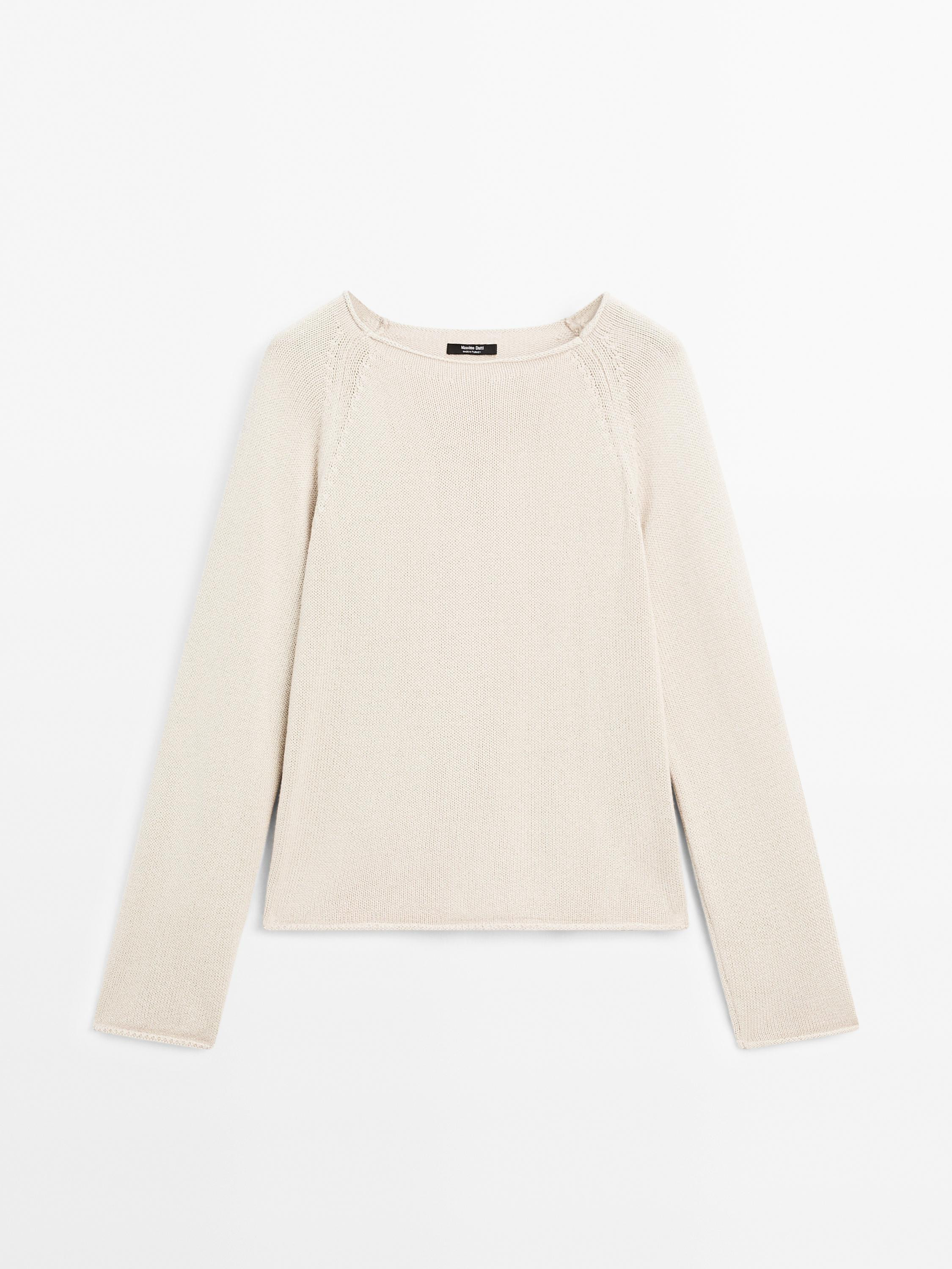 Purl knit cutwork sweater | Massimo Dutti US