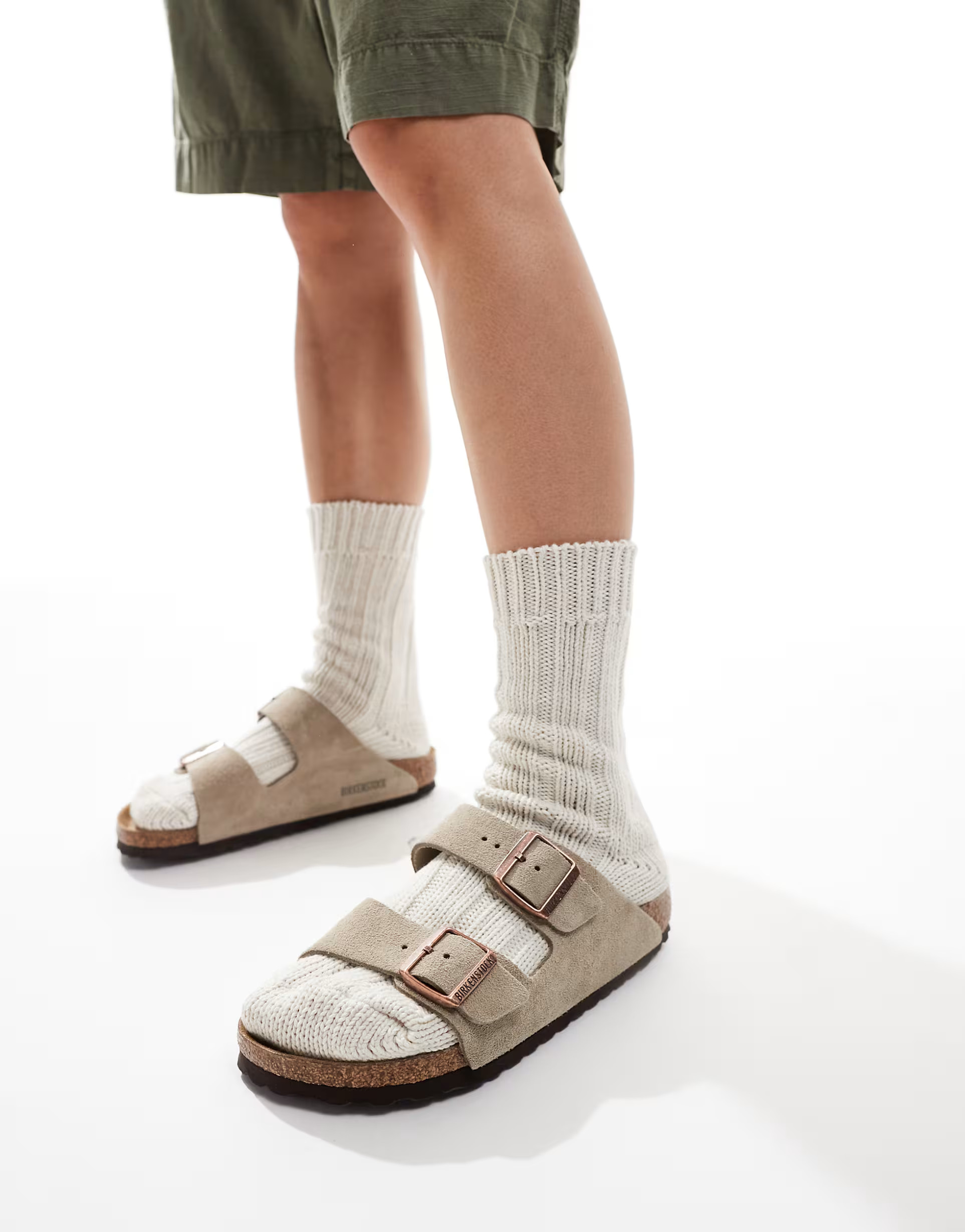 Birkenstock Arizona suede flat sandals in taupe | ASOS | ASOS (Global)