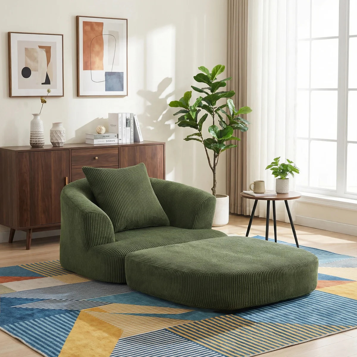 Oversized Upholstered Convertible Accent Barrel Chair | Wayfair North America