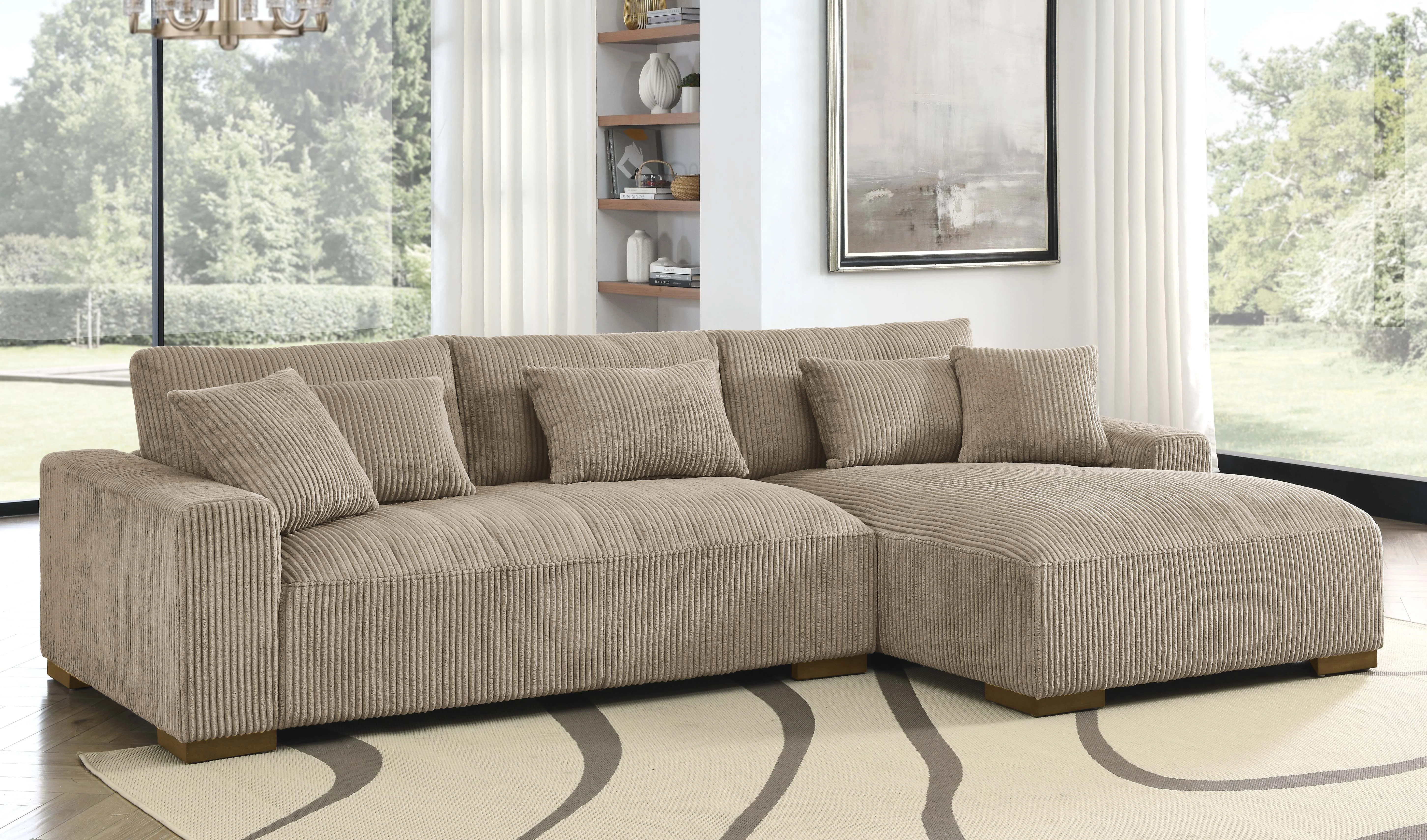 Wade Logan® Asyiah 114.5" Wide Microfiber Sofa & Chaise & Reviews | Wayfair | Wayfair North America